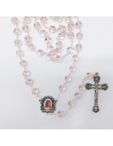 Rosario Cristal Liso 8Mm Rosa Con...