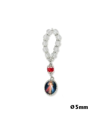 Rosario Cristal Tallado 9X6mm Blanco...