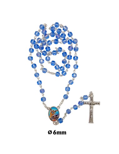 Rosario Cristal 6Mm Azul Achatado...