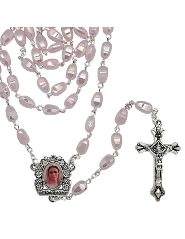 Rosario Cristal Tallado 9X6mm Rosa...