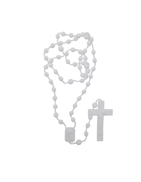 Rosario Plastico Oval Liso 10mm Marron