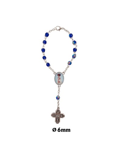 Decena Cristal Tallado 6Mm Azul Con...