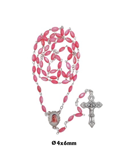 Rosario Nacar Oval Rosa 4x6mm