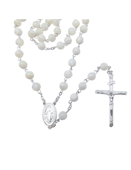 Rosario Nacar Y Plata 6mm En Caja