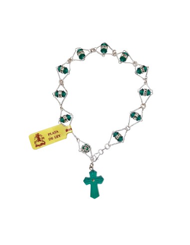 Brazalete Cristal Rombo Doble Verde...