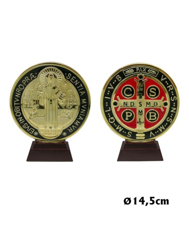 Medallon San Benito 18cm Plastico Con...