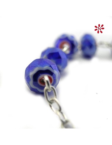 Decena Ematite 6Mm Con Cruz Y Mosqueton