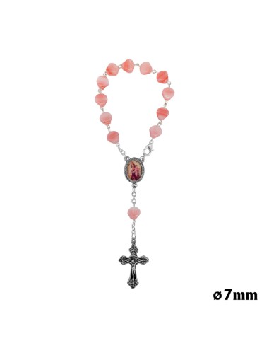Decena Cristal Rosa Conchas Santiago 7Mm
