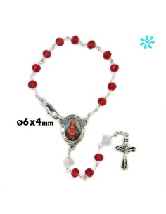 Decena Cristal Tallado Rojo...