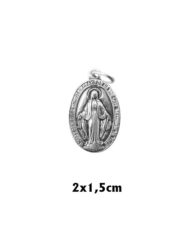 Medalla Plata Oval 20X14mm Virgen...