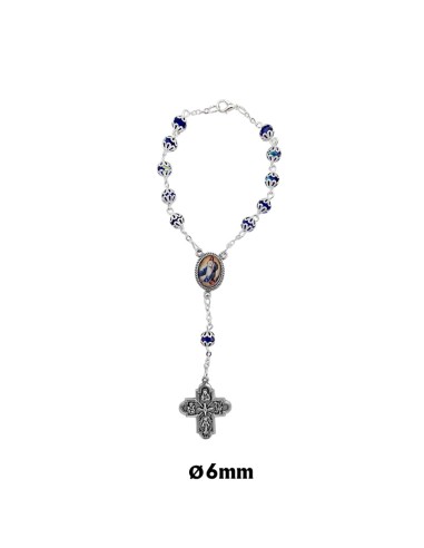 Decena Cristal Tallado 6Mm Azul Con...