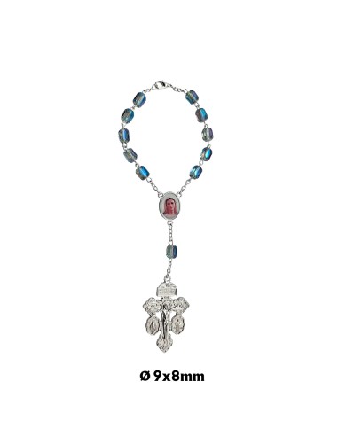 Decena Cristal 10x8mm tallado gris...
