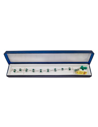 Brazalete Cristal Rombo Doble Verde...