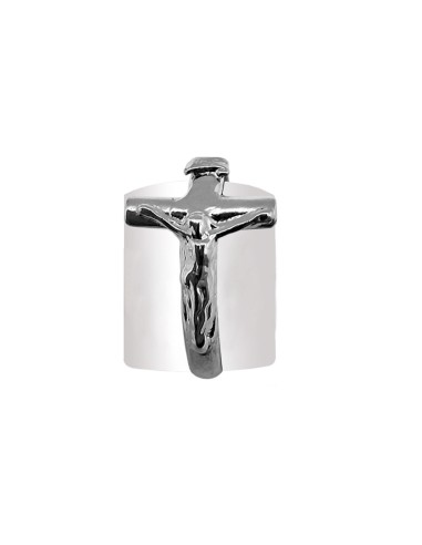 Rosario Anillo Plata Liso Con Cruz...