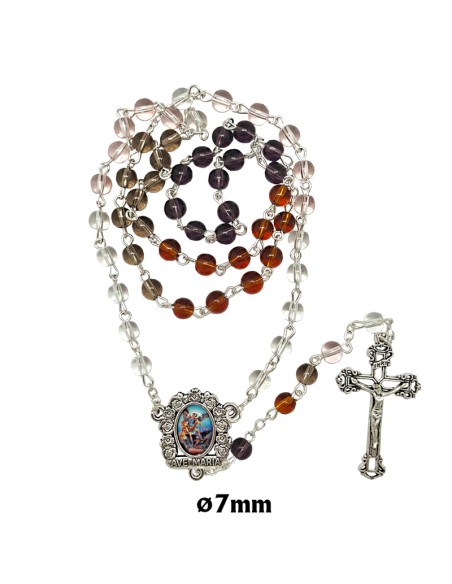 Rosario Cristal Liso 6Mm Multicolor Varias Fases De Trasparente A Morado
