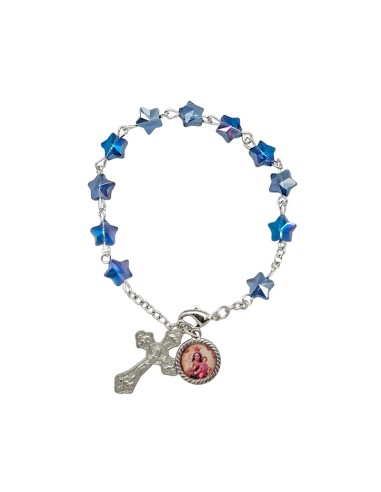 Brazalete Cristal Estrellas Azules 8Mm