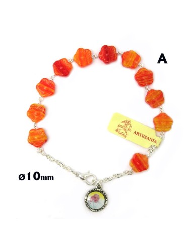 Rosario Brazalete Cristal 8Mm Rojo...