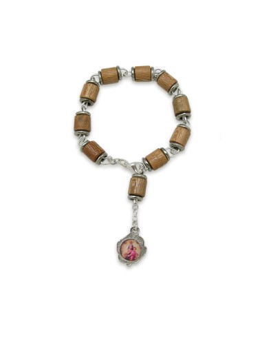 Brazalete Madera Clara Cilindro Con...