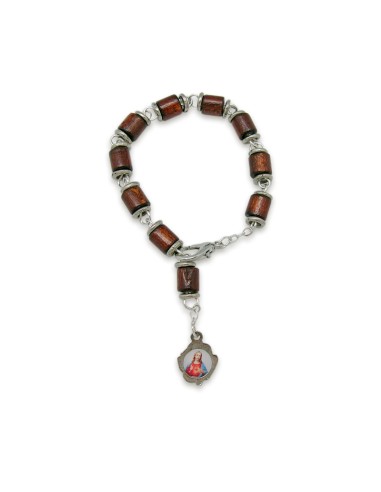 Brazalete Madera Oscura Cilindro Con...