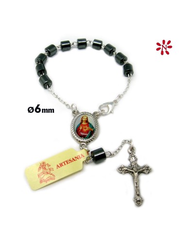 Decena Cristal Tipo Barril 6Mm Ematite