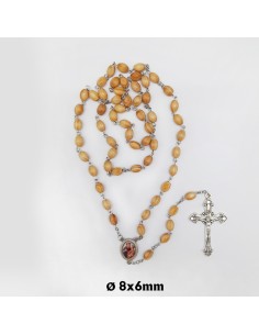 Rosario Madera Oval 8X6mm...