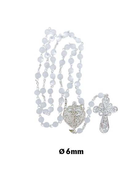 Rosario Nacarina Y Alpaca 6mm Maria Y Cruz Filigrana Tradicional