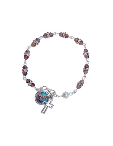 Pulsera Cristal Morado 4Mm Doble Con...
