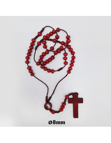 Rosario Madera Y Cuerda 7Mm Extra Largo