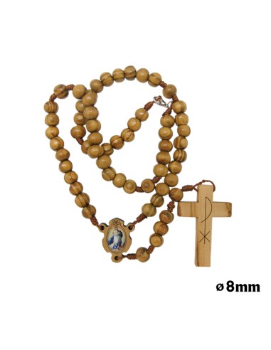 Rosario Madera Y Cuerda Bola 8Mmm Con...