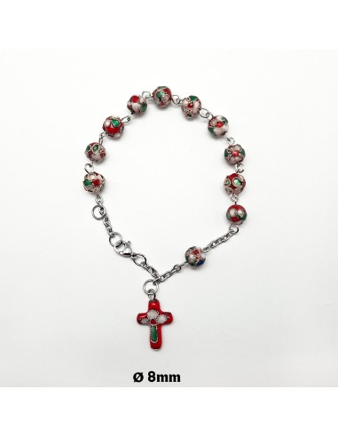 Brazalete Flores 8Mm Rojo tipo...