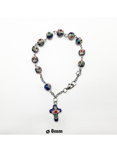 Brazalete Flores 8Mm Azul tipo...