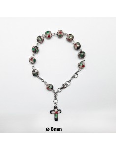 Brazalete Flores 8Mm Negro...