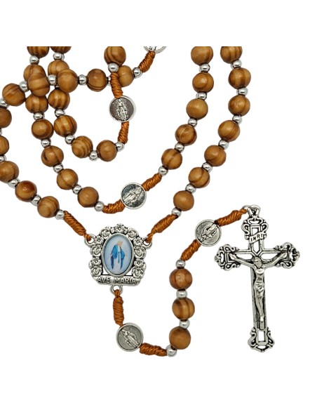 Rosario Madera Tipo Olivo 7Mm Paters Milagrosa Para Personalizar