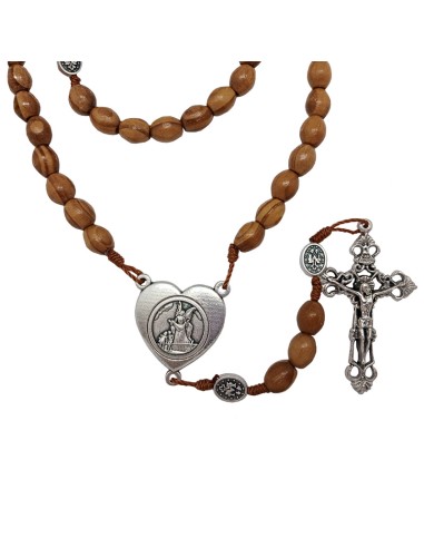 Rosario Madera Y Cuerda Oval 9X7mm...