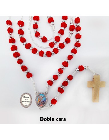 Decena Multicolor Flores de Goma con Mosqueton