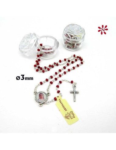 Rosario Perfumado 3mm En Caja Forma De Rosa Pequezzzzza Trasparente