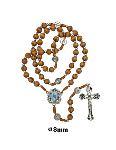 Rosario Madera Tipo Olivo 7Mm Paters Milagrosa Para Personalizar