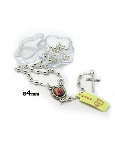 Rosario Metal Imitacion 4mm Redondo Con Mosqueton Para Personalizar