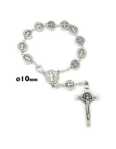Decena Metal San Benito Redondo 10mm Mosqueton