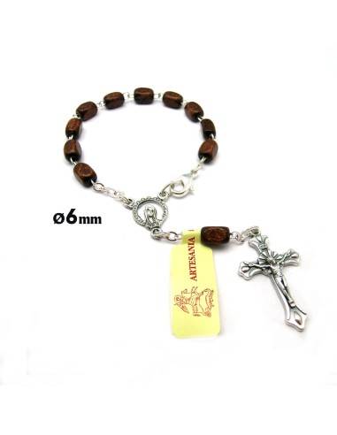 Decena Madera Rectangular Marron 6Mm...