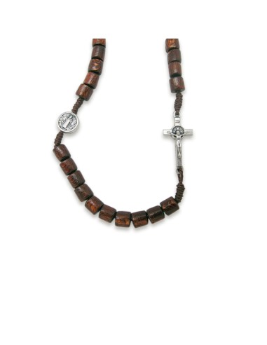 Rosario Collar Madera Cilindro 6Mm...