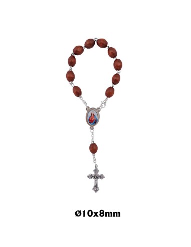 Decena Madera Oval 8X10mm Marron