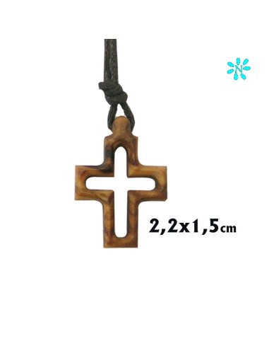 Cruz Pequezzzzza Madera Olivo Calada 2. 2x1. 5cm Con Cordon