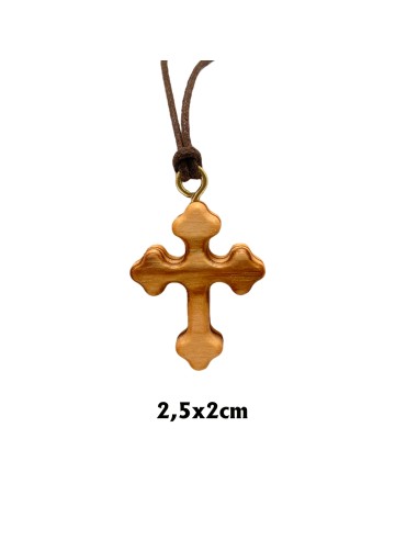 Cruz Madera Olivo 2. 5x 2cm Lobulada
