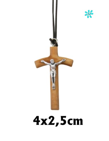 Crucifijo Madera 4. 5x2. 5 CM Con Cristo Metal