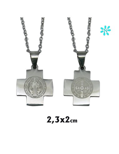 Medalla Cruz San Benito Acero 23x20mm...