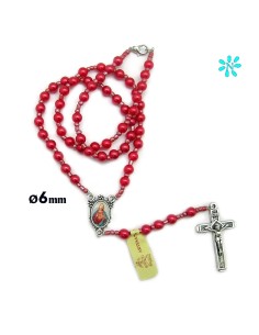 Rosario Plastico 6Mm Rojo...