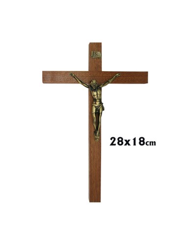 Crucifijo Madera 28x17cm Cristo Metal