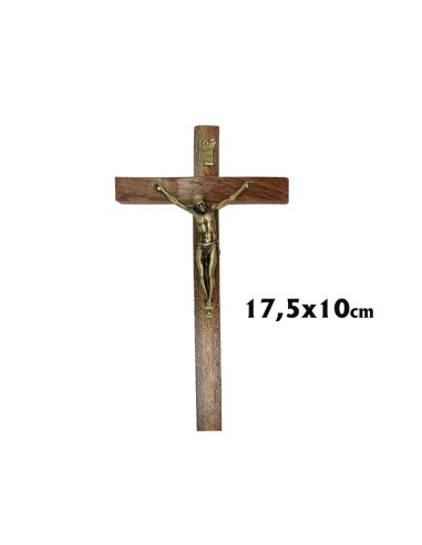 Crucifijo Madera 18x10cm Cristo Metal