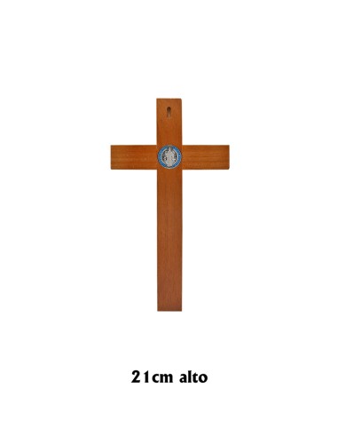 Cruz Madera Clara Cuadrada Grabado Interno Ambas Caras 15x14mm Con Cordon